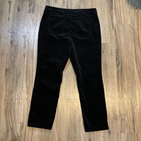 Talbots Corduroy Straight Leg Pants Black Size 16P Petite High Rise Stretch - Picture 4 of 7